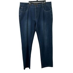 Platini Jeans Men's Size 36 Dark Blue Denim High-Rise Straight Leg Zip Fly NWT